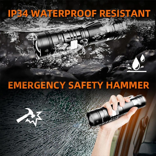 SUPERFIRE V8-S 2000 루멘 전술 손전등 충전식