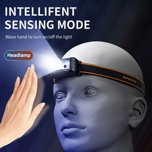 SUPERFIRE HL05-K 경량 센서 충전식 헤드 램프