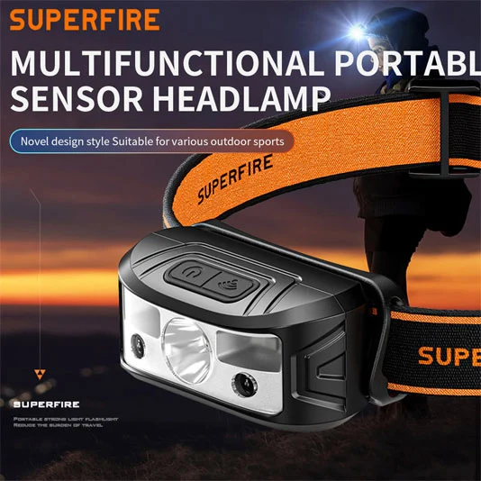 SUPERFIRE HL05-K 경량 센서 충전식 헤드 램프