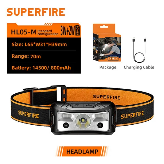 SUPERFIRE HL05-M Led 센서 헤드 램프