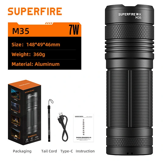 SUPERFIRE M35 Zoomable Flahlight