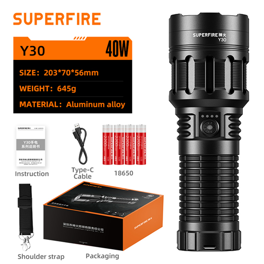 SUPERFIRE Y30 Long-Range Flashlight - 翻译中...