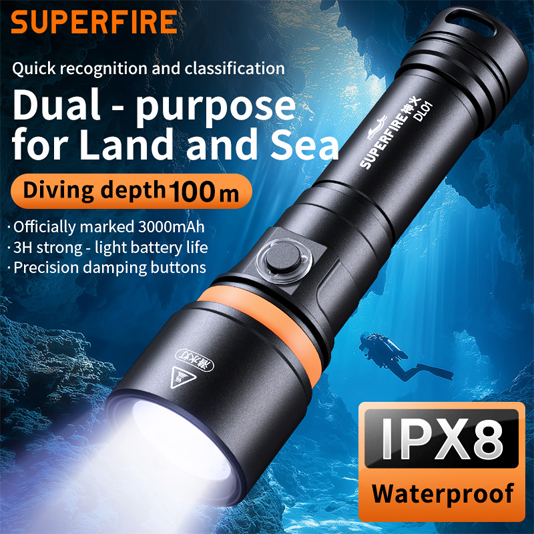 SUPERFIRE DL01/21700 Diving Flashlight - 翻译中...